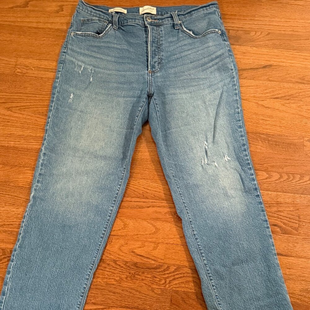 High Rise 90s Straight-Leg Distressed Jeans - Universal Threads - Size 14 Short